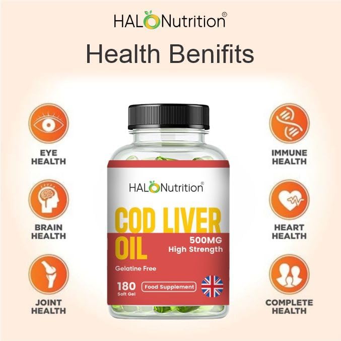 Halo Nutrition Cod Liver Oil 500mg Softgel Capsules
