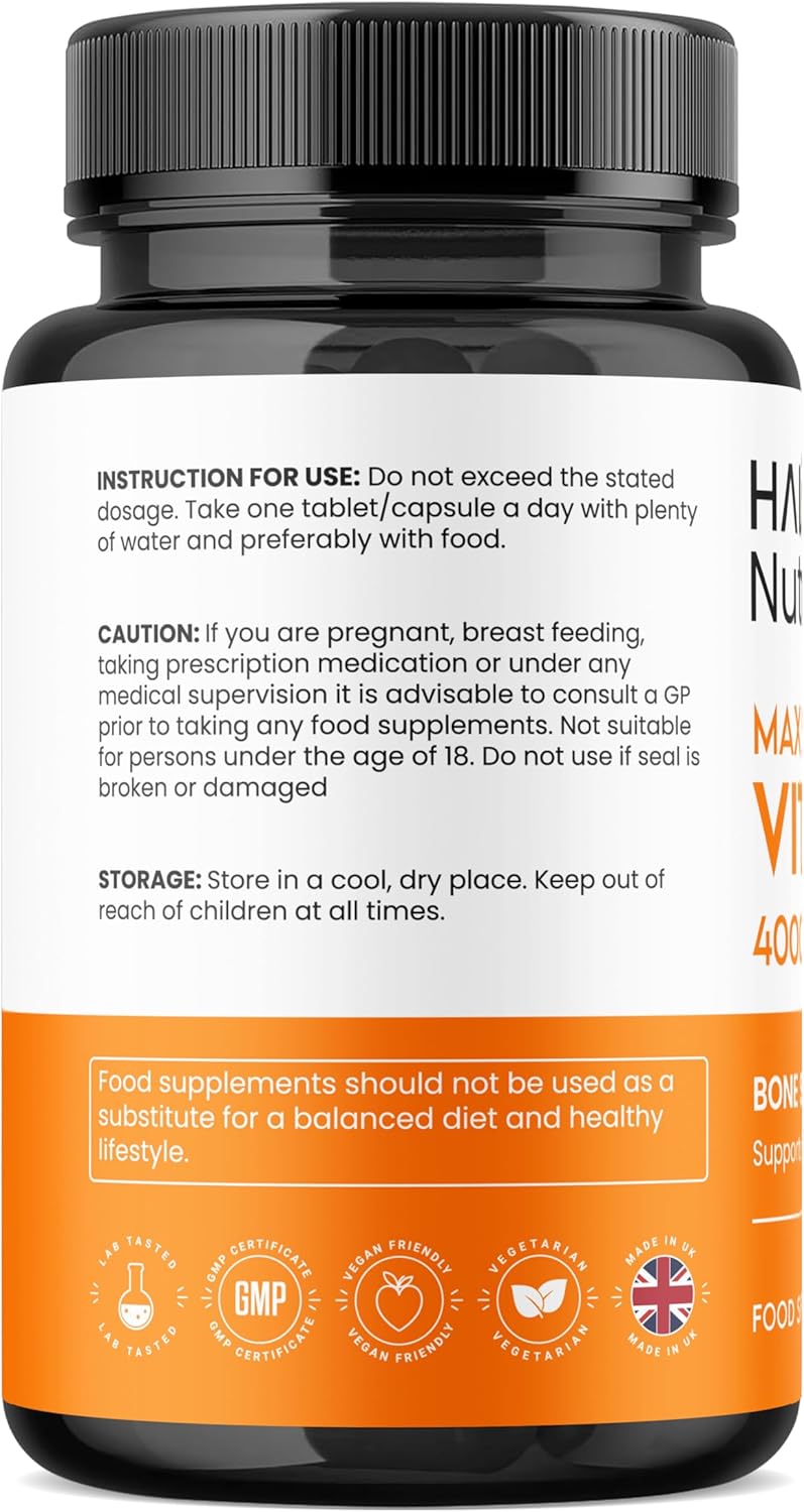 Halo Nutrition Vitamin D3 4000 IU Tablets