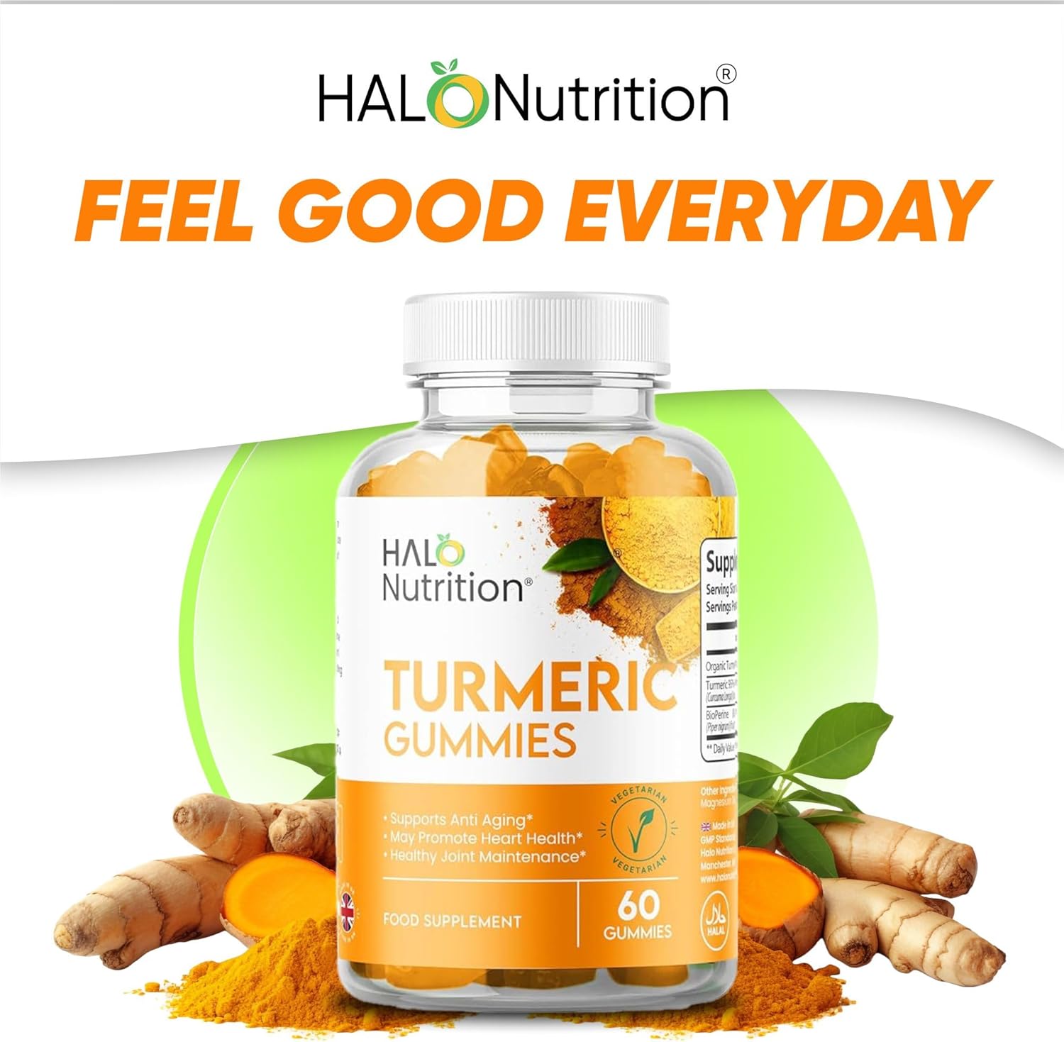 Halo Nutrition Turmeric Gummies with Black Pepper