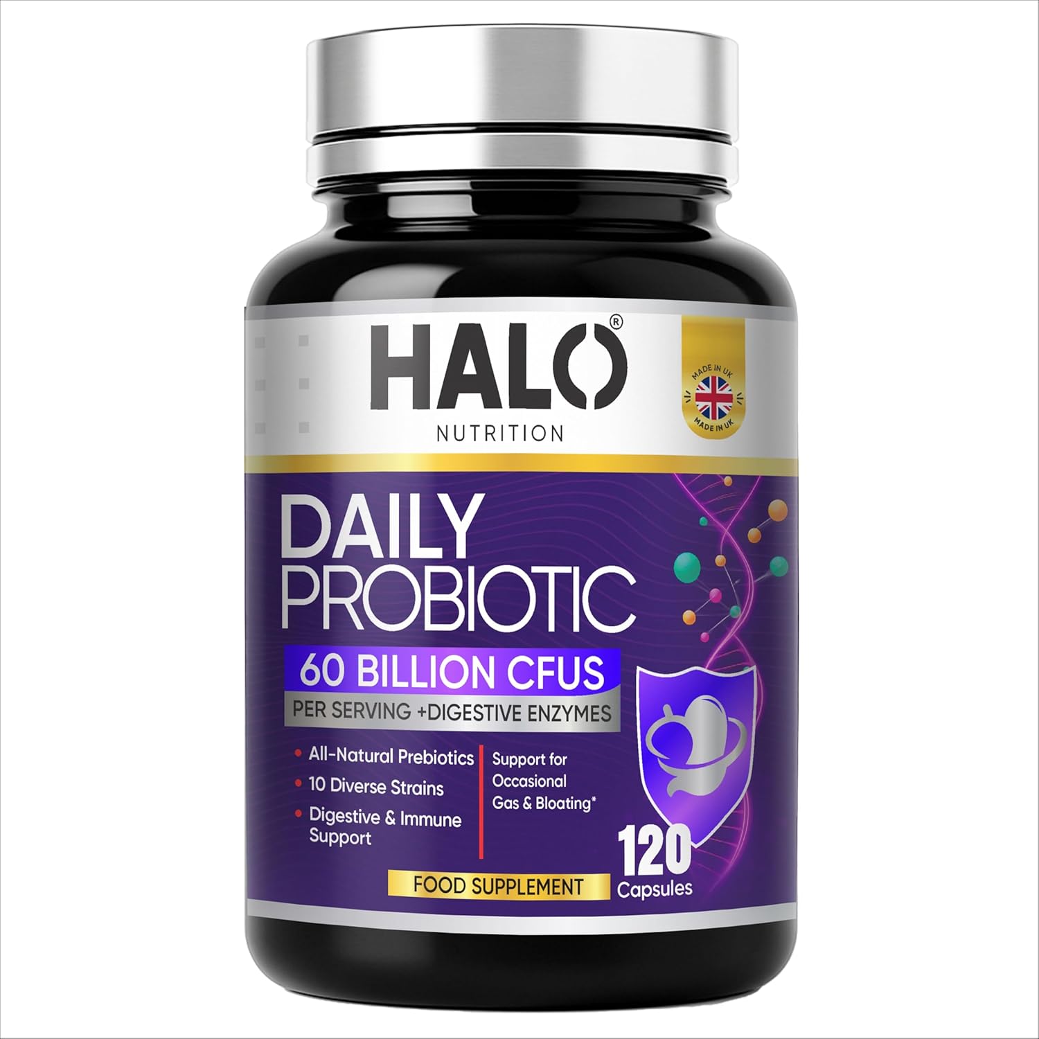 Halo Nutrition Prebiotic & Probiotic Complex Capsules