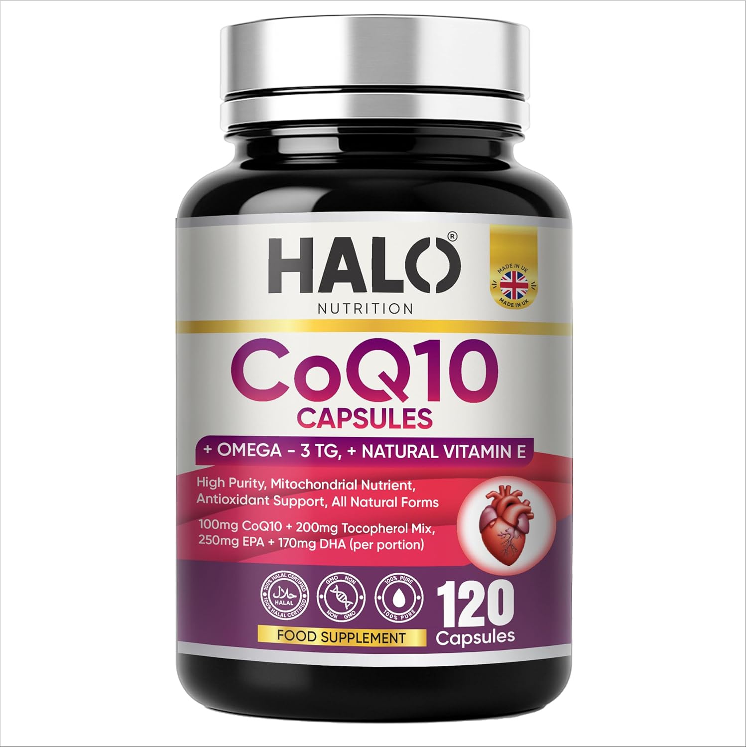 Halo Nutrition CoQ10 200mg Capsules